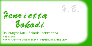 henrietta bokodi business card